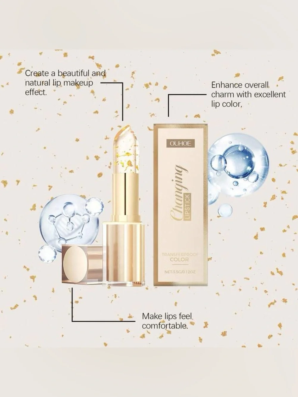 OUHOE Transfer-proof pH Changing Lipstick